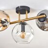 Ripoll ceiling light, globe light gold, black, 3-light sources