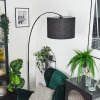 Bassagoda floor lamp, Arch lamps black, 1-light source, Fabric lampshade