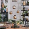 Ripoll hanging light, globe light, Cluster pendant lamp chrome, Smoke-coloured, 4-light sources