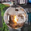 Ripoll hanging light, globe light, Cluster pendant lamp chrome, Smoke-coloured, 4-light sources