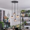 Koyoto hanging light, globe light, Cluster pendant lamp Amber, clear, Smoke-coloured, 4-light sources