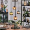 Koyoto hanging light, globe light, Cluster pendant lamp blue, green, coppery, 4-light sources