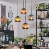 Koyoto hanging light, globe light, Cluster pendant lamp blue, green, coppery, 4-light sources