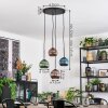 Koyoto hanging light, globe light, Cluster pendant lamp blue, green, coppery, 4-light sources