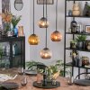 Ripoll hanging light, globe light, Cluster pendant lamp gold, coppery, Smoke-coloured, 4-light sources