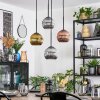 Ripoll hanging light, globe light, Cluster pendant lamp gold, coppery, Smoke-coloured, 4-light sources