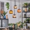 Ripoll hanging light, globe light, Cluster pendant lamp gold, coppery, Smoke-coloured, 4-light sources