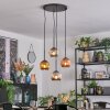 Ripoll hanging light, globe light, Cluster pendant lamp gold, coppery, Smoke-coloured, 4-light sources