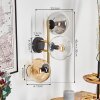 Koyoto globe light, wall light gold, black, 3-light sources