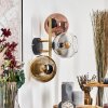Koyoto globe light, wall light gold, black, 3-light sources