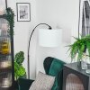 Bassagoda floor lamp, Arch lamps black, 1-light source, Fabric lampshade