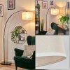 Bassagoda floor lamp, Arch lamps chrome, black, 1-light source, Fabric shade
