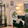 Bassagoda floor lamp, Arch lamps chrome, black, 1-light source, Fabric shade