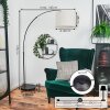 Bassagoda floor lamp, Arch lamps chrome, black, 1-light source, Fabric shade