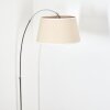 Bassagoda floor lamp, Arch lamps chrome, black, 1-light source, Fabric shade