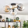 Ripoll ceiling light, globe light gold, black, 3-light sources
