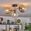 Ripoll ceiling light, globe light gold, black, 3-light sources