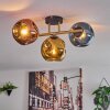 Ripoll ceiling light, globe light gold, black, 3-light sources