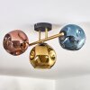 Ripoll ceiling light, globe light gold, black, 3-light sources