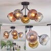 Ripoll ceiling light, globe light gold, clear, coppery, Smoke-coloured, 5-light sources