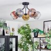 Ripoll ceiling light, globe light gold, clear, coppery, Smoke-coloured, 5-light sources