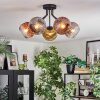 Ripoll ceiling light, globe light gold, clear, coppery, Smoke-coloured, 5-light sources