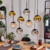 Gastor hanging light, globe light, pendant light Amber, gold, clear, Smoke-coloured, 8-light sources