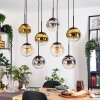 Gastor hanging light, globe light, pendant light Amber, gold, clear, Smoke-coloured, 8-light sources