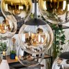 Gastor hanging light, globe light, pendant light Amber, gold, clear, Smoke-coloured, 8-light sources