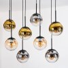 Gastor hanging light, globe light, pendant light Amber, gold, clear, Smoke-coloured, 8-light sources