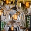 Gastor hanging light, globe light, pendant light Amber, gold, clear, Smoke-coloured, 8-light sources