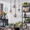 Ripoll hanging light, globe light, Cluster pendant lamp Amber, clear, Smoke-coloured, 4-light sources