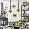 Ripoll hanging light, globe light, Cluster pendant lamp gold, clear, 4-light sources