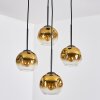 Ripoll hanging light, globe light, Cluster pendant lamp gold, clear, 4-light sources