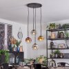 Ripoll hanging light, globe light, Cluster pendant lamp chrome, gold, clear, coppery, Smoke-coloured, 4-light sources