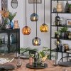 Ripoll hanging light, globe light, Cluster pendant lamp blue, gold, coppery, 4-light sources