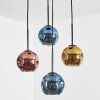 Ripoll hanging light, globe light, Cluster pendant lamp blue, gold, coppery, 4-light sources
