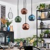 Ripoll hanging light, globe light, Cluster pendant lamp blue, green, coppery, 4-light sources