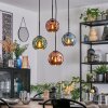 Ripoll hanging light, globe light, Cluster pendant lamp blue, green, coppery, 4-light sources