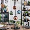 Ripoll hanging light, globe light, Cluster pendant lamp blue, green, coppery, 4-light sources