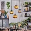 Koyoto hanging light, globe light, Cluster pendant lamp blue, gold, green, 4-light sources