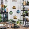 Koyoto hanging light, globe light, Cluster pendant lamp blue, gold, green, 4-light sources
