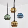 Koyoto hanging light, globe light, Cluster pendant lamp blue, gold, green, 4-light sources