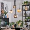 Ripoll hanging light, globe light, Cluster pendant lamp Amber, clear, Smoke-coloured, 4-light sources