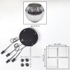 Ripoll hanging light, globe light, Cluster pendant lamp chrome, Smoke-coloured, 4-light sources