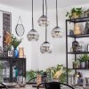 Ripoll hanging light, globe light, Cluster pendant lamp chrome, clear, Smoke-coloured, 4-light sources