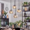 Ripoll hanging light, globe light, Cluster pendant lamp chrome, clear, Smoke-coloured, 4-light sources