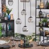 Ripoll hanging light, globe light, Cluster pendant lamp chrome, clear, Smoke-coloured, 4-light sources
