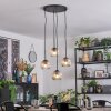 Ripoll hanging light, globe light, Cluster pendant lamp Amber, clear, 4-light sources
