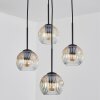 Ripoll hanging light, globe light, Cluster pendant lamp Amber, clear, 4-light sources